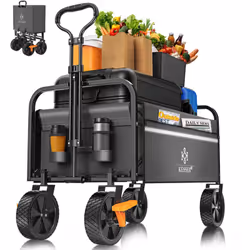 Le chariot pliable KESSER assure une stabilité maximale de par son solide châssis fait de tubes d’acier, sa capacité de charg ...