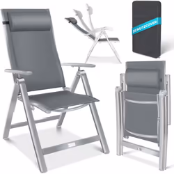 KESSER Chaise de jardin Confort et détente grâce au dossier réglable en 7 positions, matériau textile résistant, structure st ...