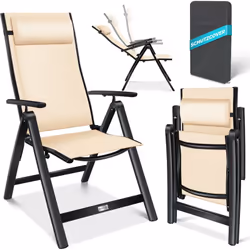 KESSER Chaise de jardin Confort et détente grâce au dossier réglable en 7 positions, matériau textile résistant, structure st ...