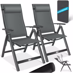 KESSER Chaise de jardin Confort et détente grâce au dossier réglable en 7 positions, matériau textile résistant, structure st ...