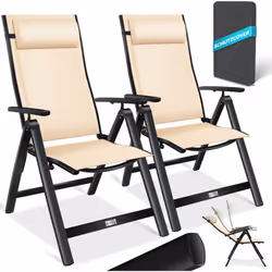 KESSER Chaise de jardin Confort et détente grâce au dossier réglable en 7 positions, matériau textile résistant, structure st ...