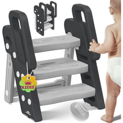Kesser - kidiz® Tabouret pour enfants Escabeau pliable à 3 marches Tour d'apprentissage pliable de 18 mois à 6 ans Robuste Tabouret sûr et stable