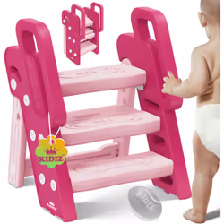 Tabouret marchepied KIDIZ avec fonction pliante en matériaux stables et de haute qualité pour les enfants de 18 mois à 6 ans, ...