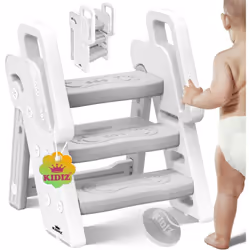 Tabouret marchepied KIDIZ avec fonction pliante en matériaux stables et de haute qualité pour les enfants de 18 mois à 6 ans, ...