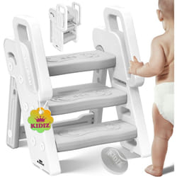 Kesser - kidiz® Tabouret pour enfants Escabeau pliable à 3 marches Tour d'apprentissage pliable de 18 mois à 6 ans Robuste Tabouret sûr et stable