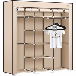 KESSER Armoire en métal robuste, tissu non-tissé de haute qualité, montage facile, version fermée et ouverte, grande capacité ...