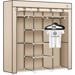 Armoire à vêtements en tissu Stabil avec tringle à vêtements & étagères 5x cintres inclus Armoire pliante en tissu pour chambre à coucher Penderie