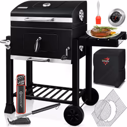 KESSER Master Barbecue au charbon de bois composé d'une cuve à feu revêtue par poudre, d'une grille émaillée, de deux roues e ...