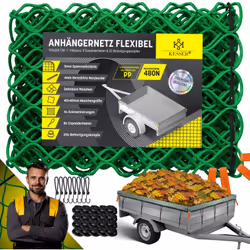 KESSER® Filet de remorque flexible en toile PP résistante, avec corde de tension de 5mm & cordelette de filet renforcée de 4m ...