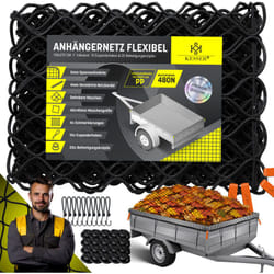 Filet de remorquage extensible à mailles fines avec crochets Filet de remorquage avec corde de tension et cordelette de filet pour sécuriser le