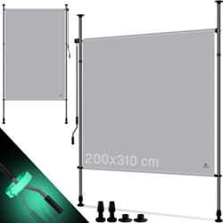 KESSER® Store à pinces Store vertical extérieur extensible & opaque Store vertical avec manivelle sans perçage Gris, 200 x 310 cm
