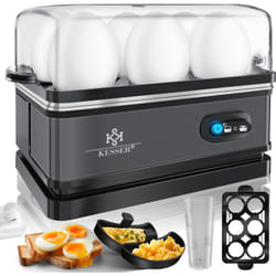 Kesser - Cuit-œufs électrique pour 1 à 6 œufs en acier inoxydable 400W & fonction maintien au chaud Interrupteur de fonction Lavable en