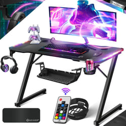 Kesser - Table de jeu ultime Z-Frame Bureau de jeu avec porte-boisson Crochet pour écouteurs Table d'ordinateur pc Table ergonomique pour gamer 120 x