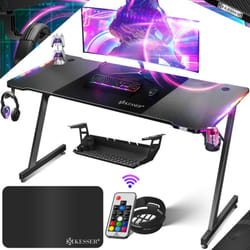 Kesser - Table de jeu ultime Z-Frame Bureau de jeu avec porte-boisson Crochet pour écouteurs Table d'ordinateur pc Table ergonomique pour gamer 160 x