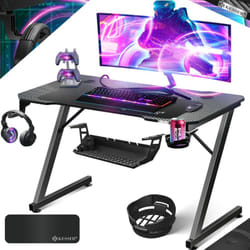 Kesser - Table de jeu ultime Z-Frame Bureau de jeu avec porte-boisson Crochet pour écouteurs Table d'ordinateur pc Table ergonomique pour gamer 100 x