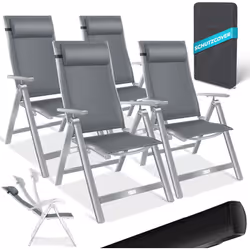 KESSER Chaise de jardin Confort et détente grâce au dossier réglable en 7 positions, matériau textile résistant, structure st ...