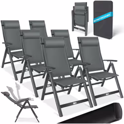 KESSER Chaise de jardin Confort et détente grâce au dossier réglable en 7 positions, matériau textile résistant, structure st ...