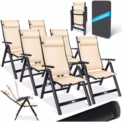 KESSER Chaise de jardin Confort et détente grâce au dossier réglable en 7 positions, matériau textile résistant, structure st ...