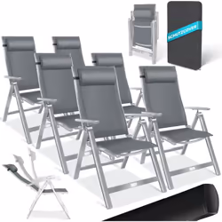 KESSER Chaise de jardin Confort et détente grâce au dossier réglable en 7 positions, matériau textile résistant, structure st ...