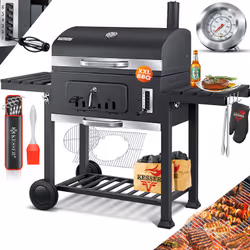 KESSER Master Barbecue au charbon de bois composé d'une cuve à feu revêtue par poudre, d'une grille émaillée, de deux roues e ...