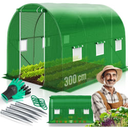 KESSER® Serre en film stable avec fenêtres avec moustiquaire & porte Tunnel de jardin avec cadre en acier galvanisé Tunnel en film plastique 170g/m²