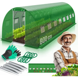 Kesser - Serre en film stable avec fenêtres, moustiquaire et porte Tunnel de jardin avec cadre en acier galvanisé Tunnel en film 170g/m² avec ancrage