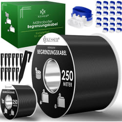 Câble périphérique + piquets + connecteurs de câble pour tondeuses-robots Accessoires set Câble périphérique compatible universel Noir / 500m + kit