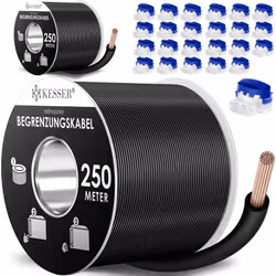 KESSER Câble de délimitation, y compris 12 connecteurs de câble avec coupe-fil intégré à chaque connecteur de câble, différen ...