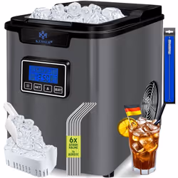KESSER Machine à glaçons, réservoir d'eau de 2,2 litres pour trois tailles de glaçons au choix, écran LCD et affichage lumine ...