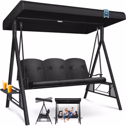 KESSER Balançoire hollywoodienne Place pour trois personnes, construction stable jusqu'à 360 kg, design ergonomique, matériau ...