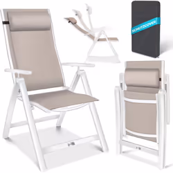 KESSER Chaise de jardin Confort et détente grâce au dossier réglable en 7 positions, matériau textile résistant, structure st ...