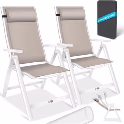 KESSER Chaise de jardin Confort et détente grâce au dossier réglable en 7 positions, matériau textile résistant, structure st ...