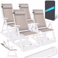 KESSER Chaise de jardin Confort et détente grâce au dossier réglable en 7 positions, matériau textile résistant, structure st ...