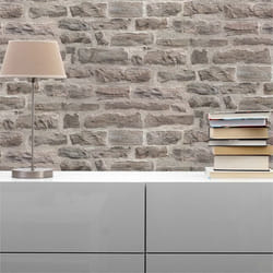 Papier Peint Pierre Dino M1-No.54 Gris Brun Pierre Mur Brique