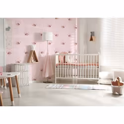 Papier Peint Chambre enfant M1-No.96 Rose Coloré Papier Peint Animaux