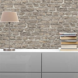 Papier Peint Pierre Tilo M1-No.160 Papier peint intissé Gris Brun Pierre