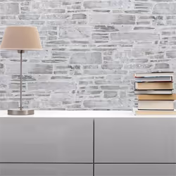Papier Peint Pierre M1-No.195 Papier peint en papier Gris Beige Brique Mur