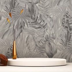 Papier Peint Forêt et Feuilles Ginevra M1-No.251 Noir Blanc Papier Peint Palmier