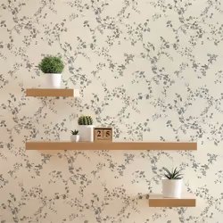 Papier Peint Forêt et Feuilles Ginevra M1-No.254 Argent Noir Floral
