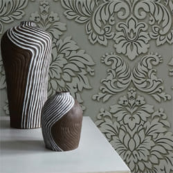 Papier Peint Baroque Gioele M1-No.255 Gris Argent Papier Peint avec ornements