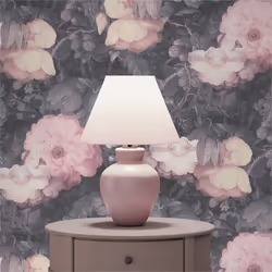 Papier Peint Vintage Pino M1-No.276 Gris Rose Papier peint à fleurs Floral