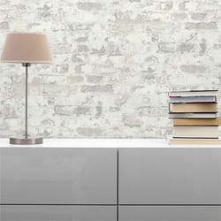Papier Peint Pierre Fabio M1-No.293 Papier peint intissé Gris Blanc Pierre
