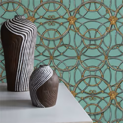 TADESSI papier peint baroque Samuel M1-No.311 intissé vert or papier peint design salon chambre à coucher cuisine