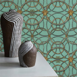 TADESSI papier peint baroque Samuel M1-No.311 intissé vert or papier peint design salon chambre à coucher cuisine