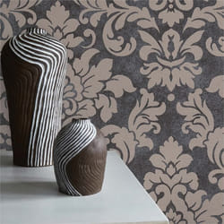 Papier Peint Baroque Samuel M1-No.330 Noir Argent Papier Peint avec ornements