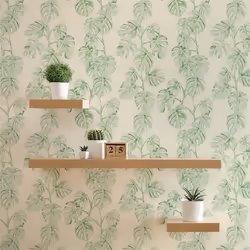 Papier Peint Jungle Salvatore M1-No.342 Papier peint intissé Vert Blanc Nature
