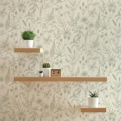 Papier Peint Forêt et Feuilles Aurora M1-No.350 Vert Argent Papier Peint Nature