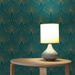 Papier Peint Graphique Domenico M1-No.433 Bleu Or Papier Peint