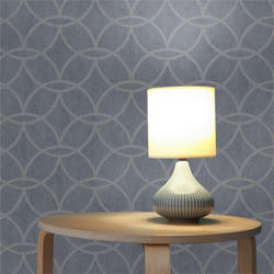 papier peint graphique Tino M1-No.487 papier peint intissé bleu gris géométrique cercles rétro