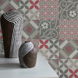 Papier Peint Carrelage Luca M1-No.523 Noir Rouge Maison de Campagne